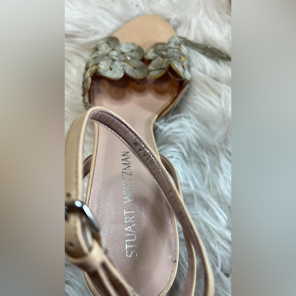 Stuart Weitzman Floral Sandals - Cream - Picture 6 of 14